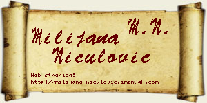 Milijana Niculović vizit kartica